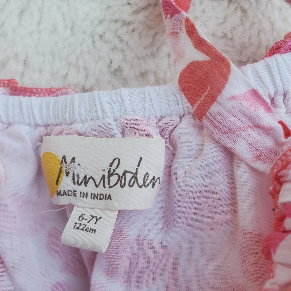 Mini Boden Flamingo Print Pink Kids Romper Size 6-7Y - Picture 3 of 4